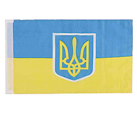 Флаг Украина с Тризубом (с штоком) - 30*45 см