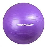Мяч для фитнеса диаметром 65 см Profi. Резиновый надувной фитбол для занятий спортом в зале и дома