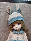 Плаття для ляльки 1/6 "Вухастик" і шапочка з вушками для шарнірної ляльки для BJD 1/6, 26-30 см, фото 8