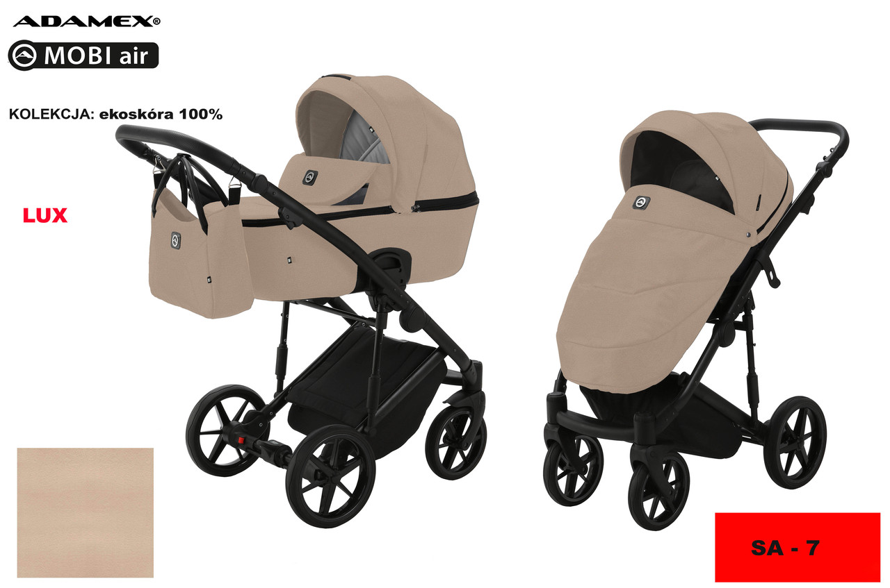 Коляска 2 в 1 Adamex Mobi Air (Thermo) ECO шкіра 100% SA-7
