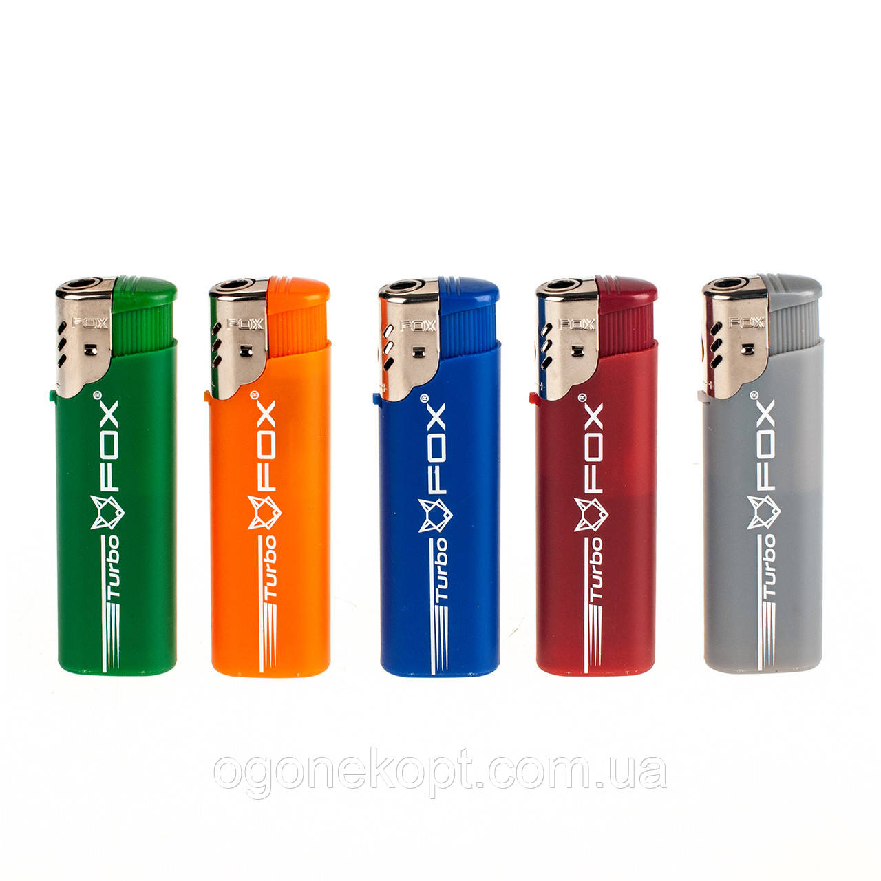 XFOX FX-809RА турбо кольоровий прогумований корпус. 25шт запальничка