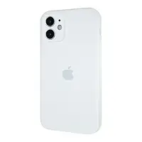 Силиконовый чехол Full Silicone Case для iPhone 11 c закрытым низом и защитой камеры квадратные бортики белый