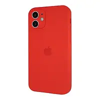 Силиконовый чехол Full Silicone Case для iPhone 11 c закрытым низом и защитой камеры квадратные борты красный