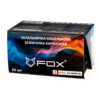 XFOX FX-809RB турбо чорна прогумований корпус 25 шт запальничка, фото 3
