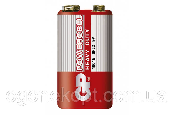 Батарейки GP-Powercell 6F22 крона 9V 1/10/500 шт., фото 1