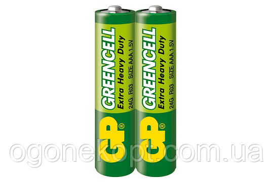 Батарейки GP — Greencell ААА R03 1.5V 2/40/1000 шт., фото 1