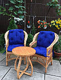 2 крісла "Обічні" із синіми подушками + столик із вигнутими ніжками, фото 3