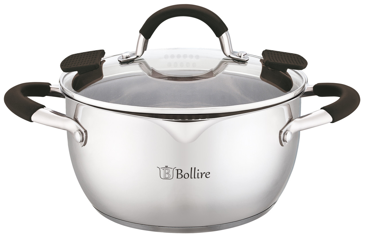Каструля Bollire Trento BR-2403, 2.5 л, 20 см, з нержавіючої сталі з кришкою, для всіх типів плит