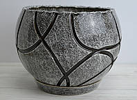 Горшок керамический для цветов Шар В черно-серый Н163см