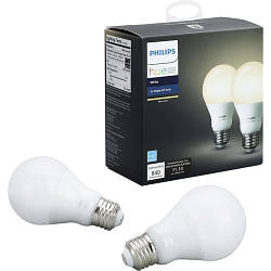 Лампа світлодіодна Philips Hue White 60 Вт цоколь Е27/А19, ZigBee, Apple HomeKit-комплекс 2 шт.