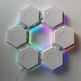 Світильник LED сенсорний, модульний, соти шестикутник на стіну з пультом 6 шт., фото 5
