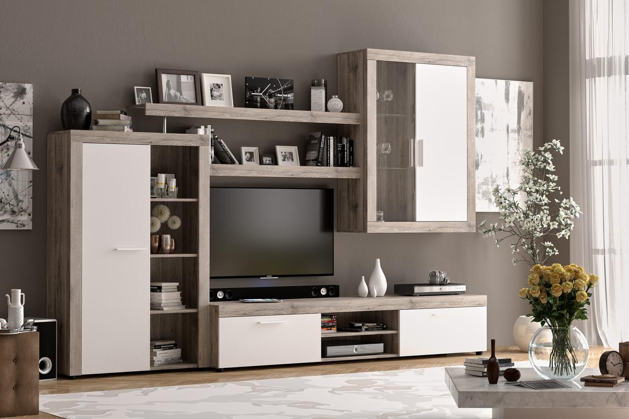 Стінка для вітальні (стінка, вітальня) Орлеанс Білий Меблі Сервіс, фото 1