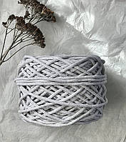 Шнур хлопковый цвет Светло-серый 4 мм для вязания ковров,корзин,декора
