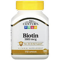 Биотин 21st Century "Biotin" 5000 мкг (110 капсул)