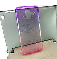 Чехол для Samsung A6 2018 A600 накладка бампер силиконовый Gradient розово-фиолетовый