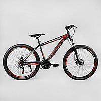 Спортивный велосипед 27,5 дюймов Corso TK-27515 "Crossfire" рама сталь 15" / 21 скорость / красный