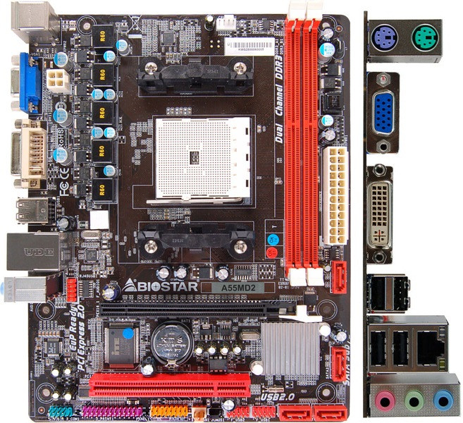 Плата під AMD Socket FM2 BioSTAR A55MD2 на DDR3 підтримує до A10-6800K 100W sFM2