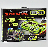 Детская игрушка Гоночный автотрек трек на р/у Glow Racing JJ-87-2 на радиоуправлении / неоновые машинки