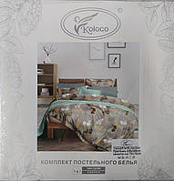 Комплект постільної білизни євро розмір бавовна сатин Koloco П 5073