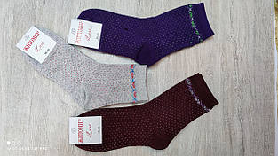 Шкарпетки стрейчеві Житомир Люкс з малюнком квітки в горошок 36-40 12 шт в уп асорті