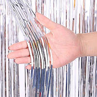 Шторка фольгована для фотозони Срібло 1м*2м