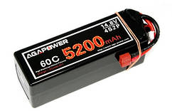 Акумулятор AGA POWER Li-Pol 5200mAh 148V 4S1P 60C Hardcase 48x47x138мм T-Plug  (HM)