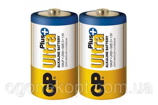 Батарейки GP-Ultra Plus Alkaline D LR20 13AUP-S2 1.5V, фото 1