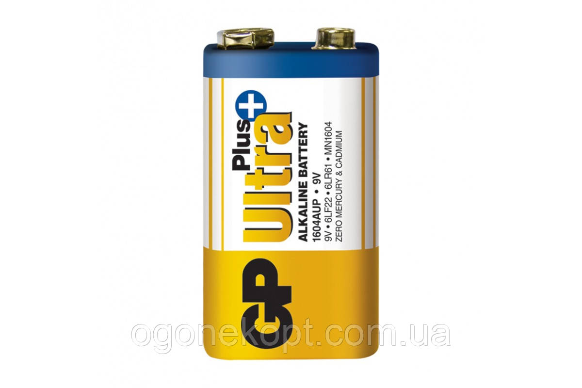 Батарейки GP-Ultra Plus Alkaline 6LR61 6LF22104AUP-S1 крона 9V