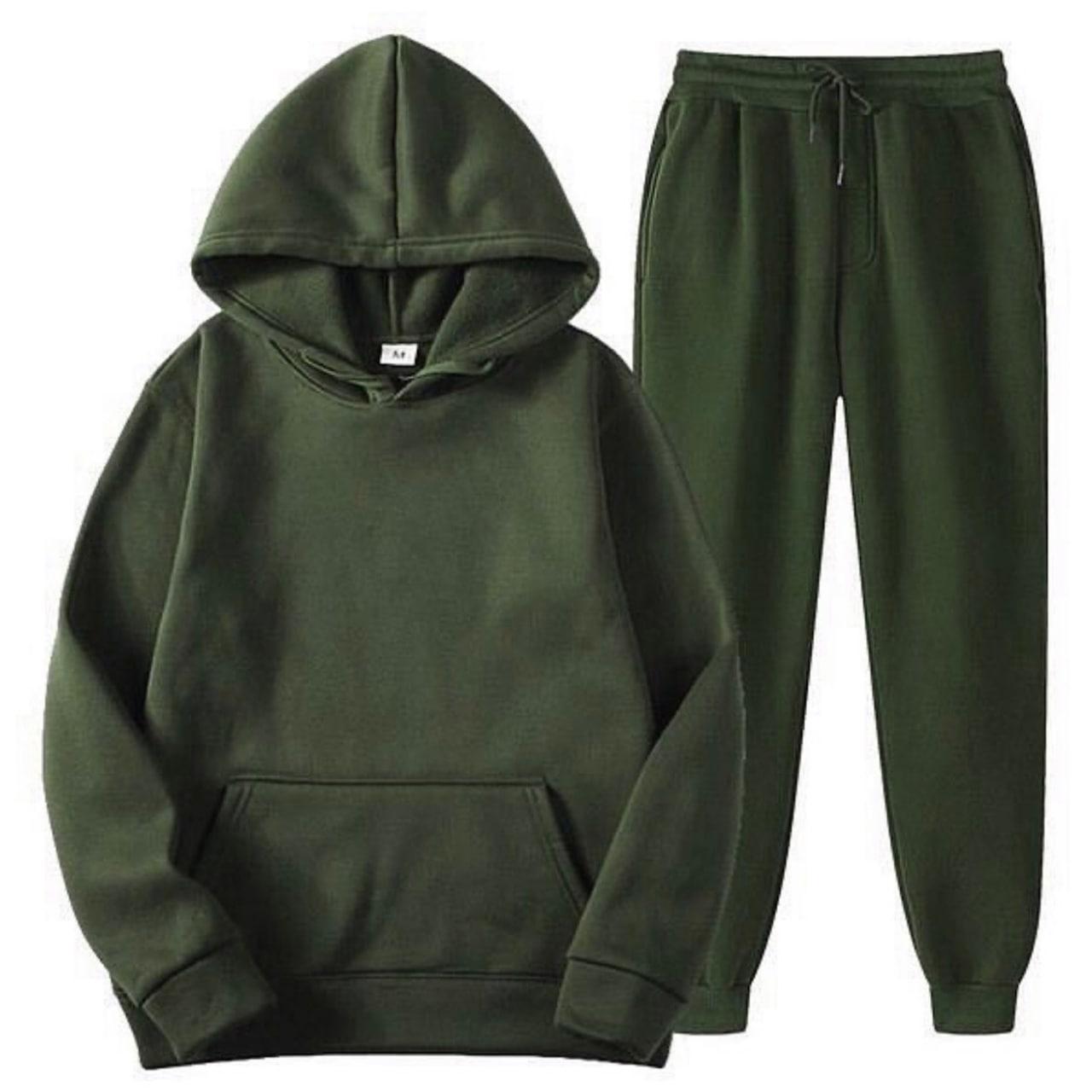 Спортивний костюм зелений чоловічий молодіжний | Костюм спортивний чоловічий на флісі S0131, фото 1