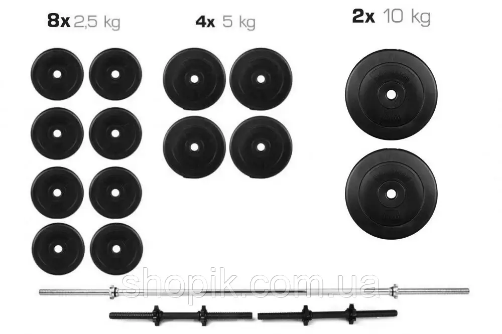 Штанга + Гантелі Набір 70 кг SHOPIK