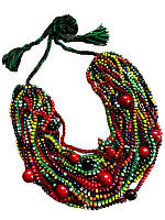 Ожерелье в коралловом стиле «Дружка на гуцульской свадьбе» (Украинская бижутерия)