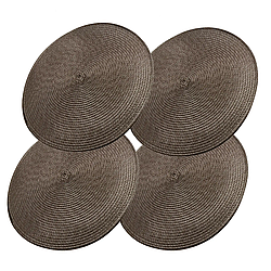 Комплект з 4-х круглих столиках килимків, Кавовий