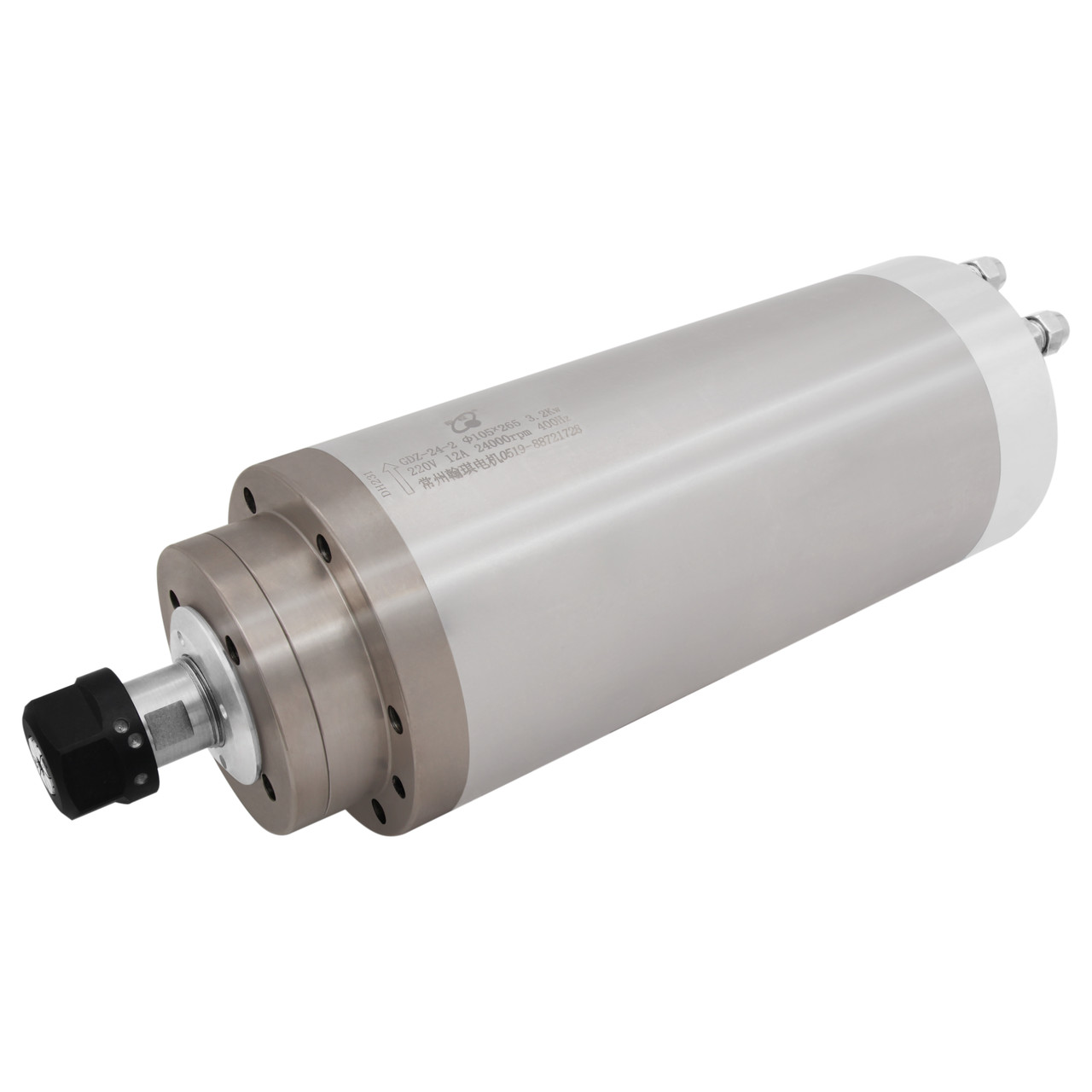 Шпиндель з водяним охолодженням GDZ-24-2 Ø 105X265 (3.2 кВт, 220 В, 12 А, ER20) для фрезерного верстата з ЧПК