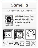 YarnArt CAMELLIA (Камелія) № 423 бірюза (Пряжа з металевими блистерами, нитки для в’язання), фото 4
