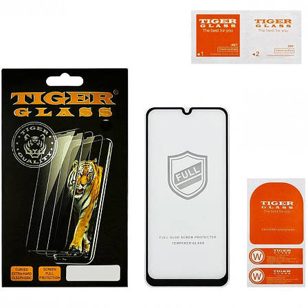 Захисне скло 2.5D TigerGlass для Samsung A505 A50 2019 Full Glue чорне, фото 2