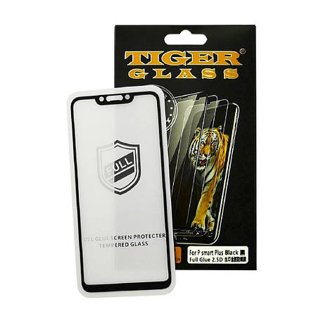 Захисне скло 2.5D TigerGlass для Huawei P Smart Plus 2018 Full Glue чорне, фото 2