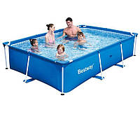 Детский каркасный прямоугольный бассейн Bestway 56403 (259 x 170 x 61 см, 2300 л) Голубой