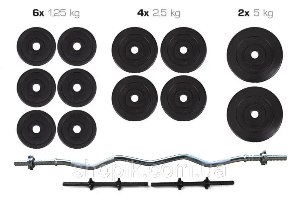 Штанга + Гантелі Набір 36 кг SHOPIK