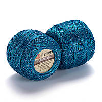 YarnArt CAMELLIA (Камелія) № 423 бірюза (Пряжа з металевими блистерами, нитки для в’язання)