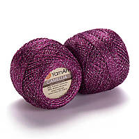 YarnArt CAMELLIA (Камелія) № 425 фуксія (Пряжа з металевими блистерами, нитки для в’язання)