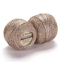 YarnArt CAMELLIA (Камелія) № 430 бежевий (Пряжа з металевими блистерами, нитки для в’язання)