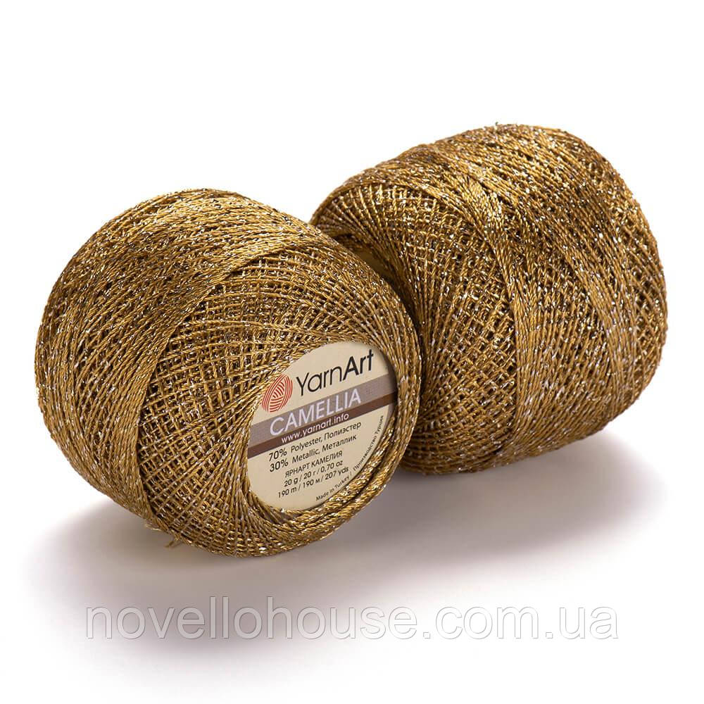 YarnArt CAMELLIA (Камелія) № 2440 бронза (Пряжа з металевими блистерами, нитки для в’язання)