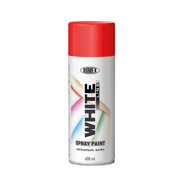 Акрилова аерозольна фарба Domex White Line RAL3020 Яскраво-червона 400 мл