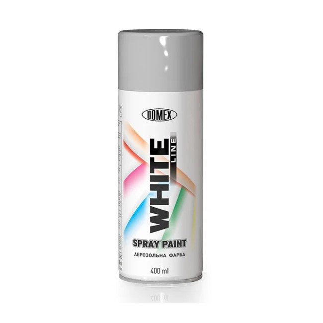 Металік аерозольна фарба Domex White Line 137 Хром 400 мл, фото 1