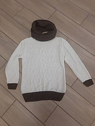 Жіноча ніжна в'язана кофта із люрексом та хомутом розмір 42, 44,46