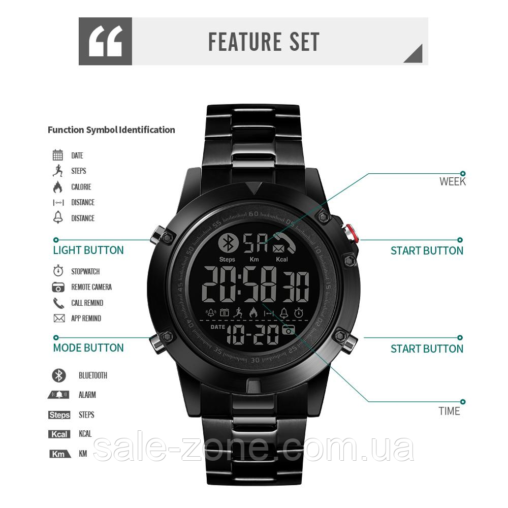 Мужские наручные спортивные часы Skmei 1500 Ideal (Черный) - фото 4 - id-p1591072198