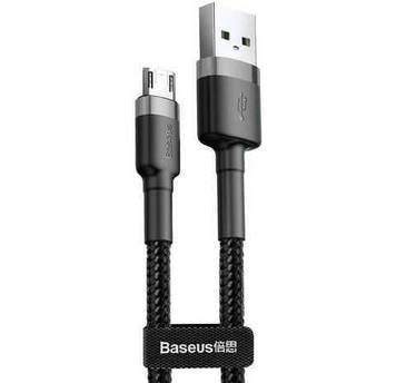 Кабель USB Baseus Cafule Micro 2.4A 0.5M, Gray+Black (CAMKLF-AG1)