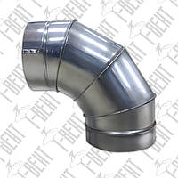 Відведення димохідне Ø140/200 90° нерж/нерж (0,8 мм)