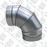 Відведення димохідне Ø180/250 90° нерж/оцинк (0,8 мм)