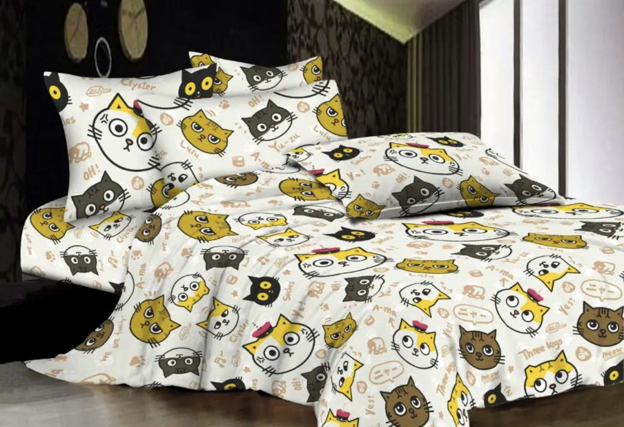 Комплект постільної білизни ТЕП Curious Kitties бязь 215-150 см різнобарвний